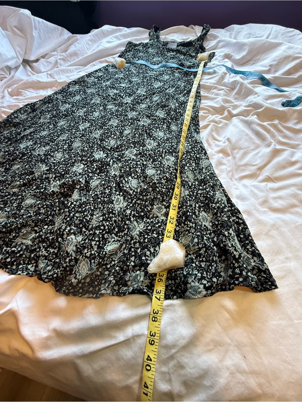 Vintage 90s Rabbit Rabbit Rabbit Designs Floral Maxi Dress - Picture 9 of 10